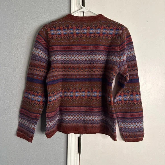 Vintage Eddie Bauer Nordic Cardigan SZ S 100% Lambswool - Picture 3 of 8